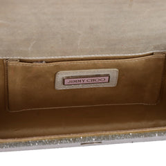 JIMMY CHOO SILVER GLITTER CANDY CLUTCH