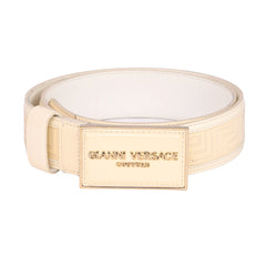 VERSACE SIZE 90 CM/ 36 INCHES GOLD-TONE BUCKLE BELT