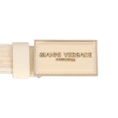 VERSACE SIZE 90 CM/ 36 INCHES GOLD-TONE BUCKLE BELT
