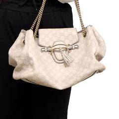 GUCCI EMILY GUCCISIMA LEATHER CHAIN SHOULDER BAG