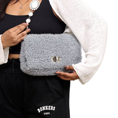 MIU MIU BIJOU STRAP CINDERELLA FUR SHOULDER BAG