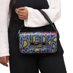 FENDI 3 BAGUETTE PYTHON LEATHER SHOULDER BAG