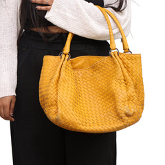 BOTTEGA VENETA INTRECCIATO GARDA LEATHER TOTE BAG