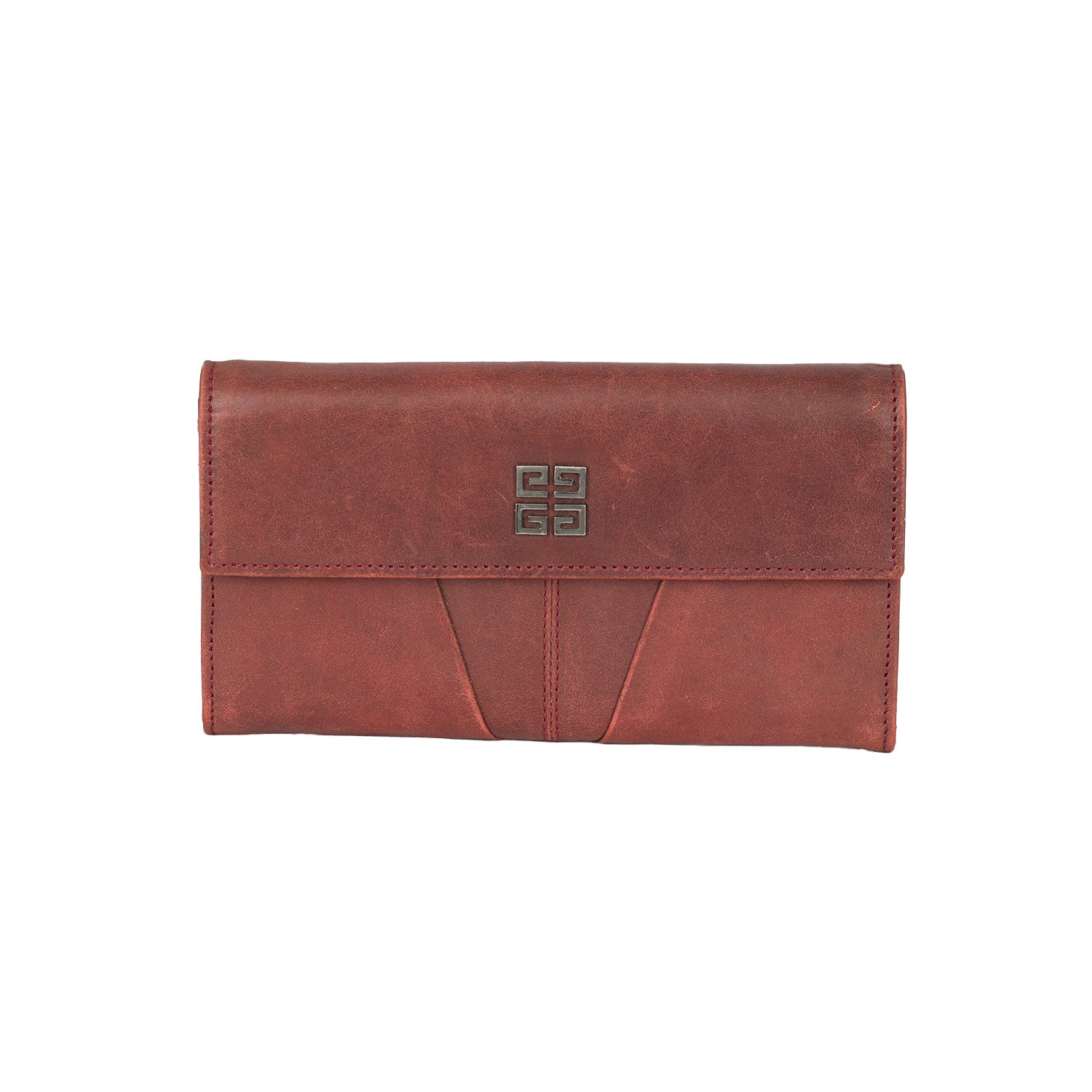 GIVENCHY 4G LOGO RED LONG LEATHER WALLET 