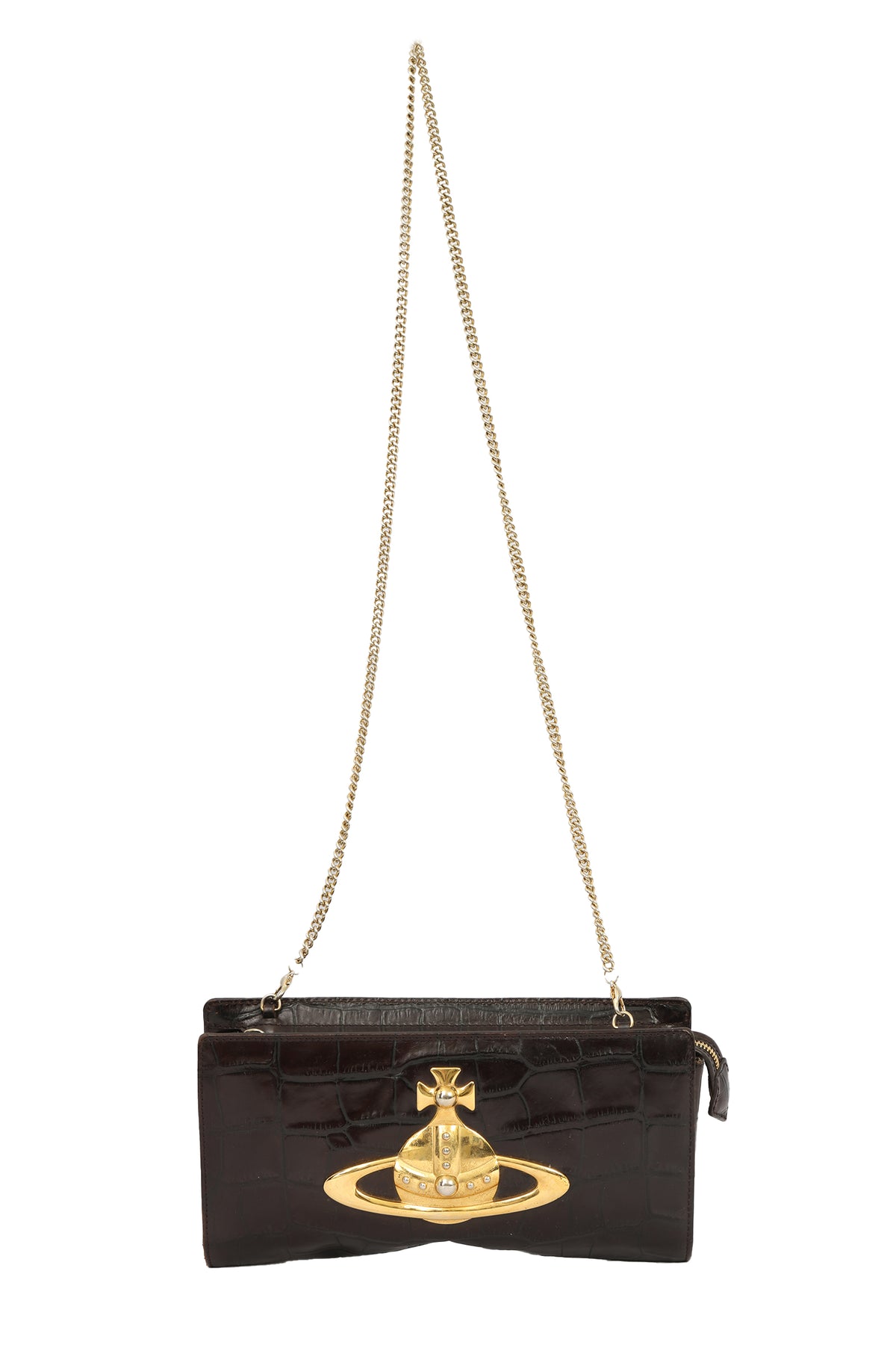 Vivienne Westwood Black Orb Plaque Clutch Bag