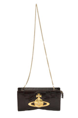 Vivienne Westwood Black Orb Plaque Clutch Bag