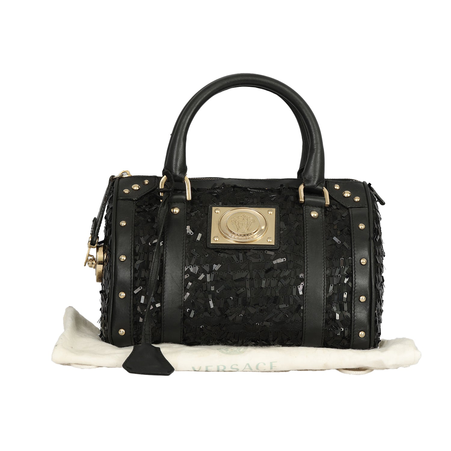 VERSACE SNAP OUT OF IT TOP HANDLE BAG 