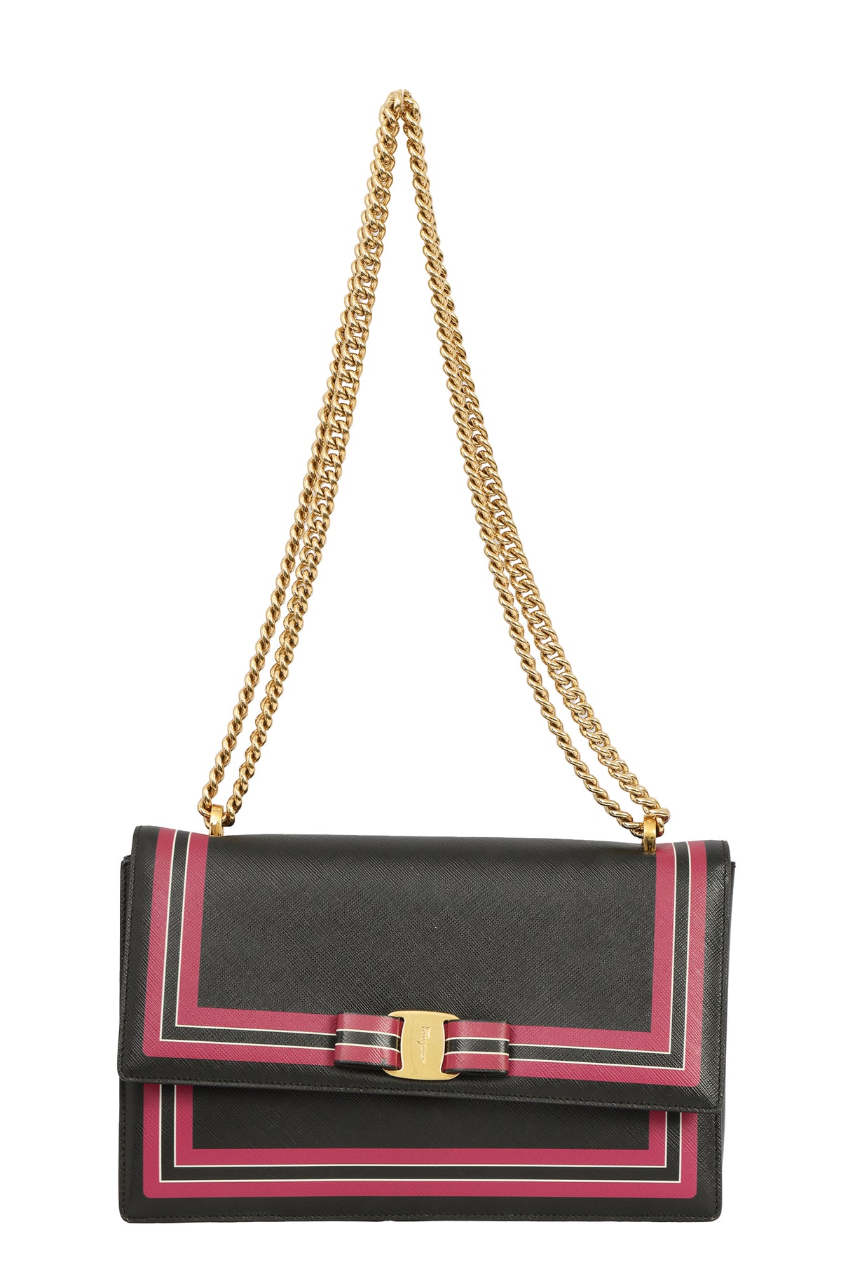 Salvatore Ferragamo Black Vara Bow Convertible Bag