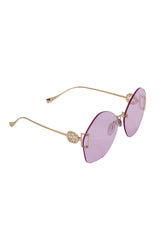Gucci Gg1203S Rimless Violet Sunglasses
