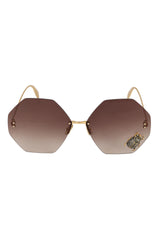 Alexander Mc Queen Golden Jeweled Bettle Sunglasses