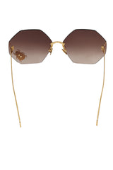 Alexander Mc Queen Golden Jeweled Bettle Sunglasses