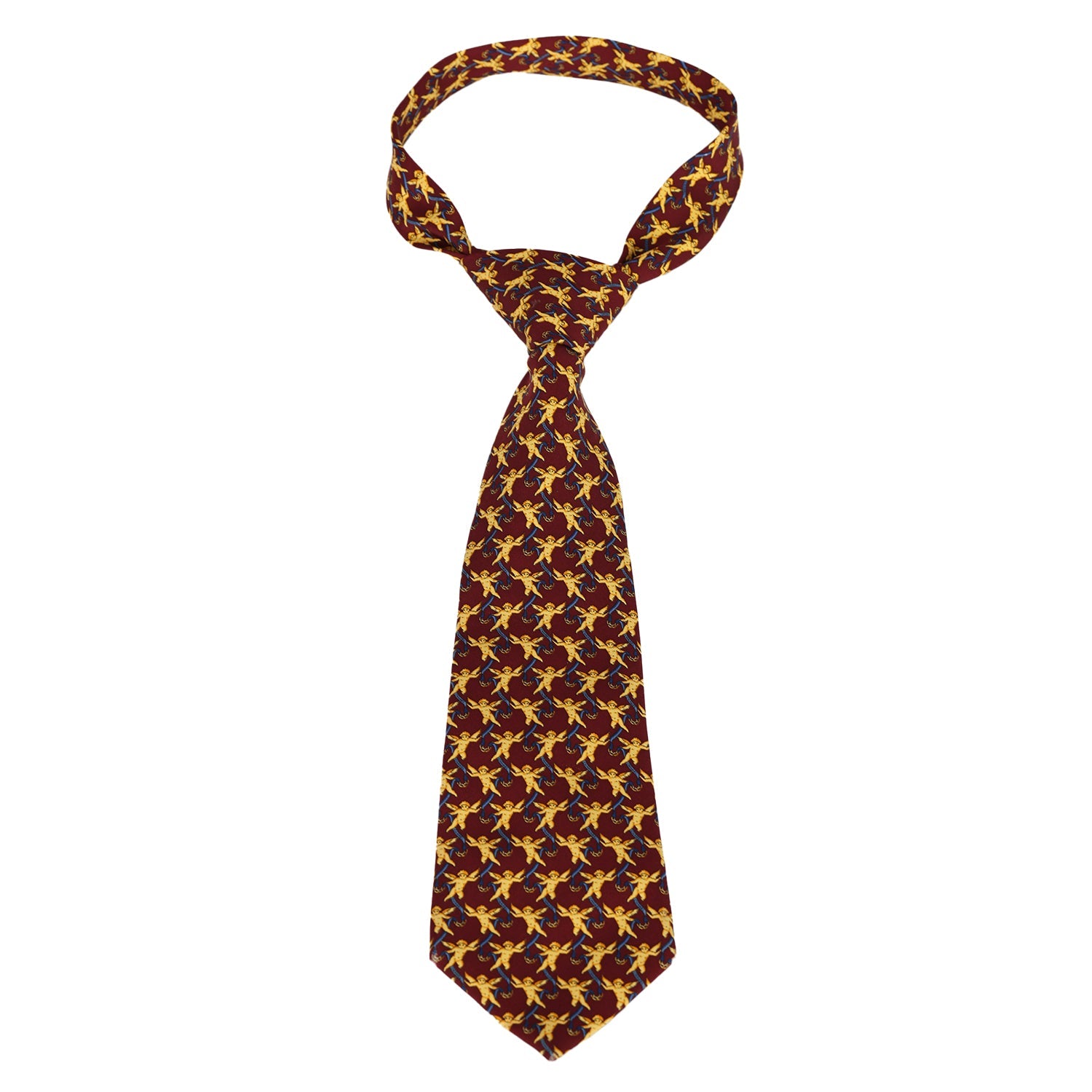 CHANEL CHERUB PATTERN SILK TIE 