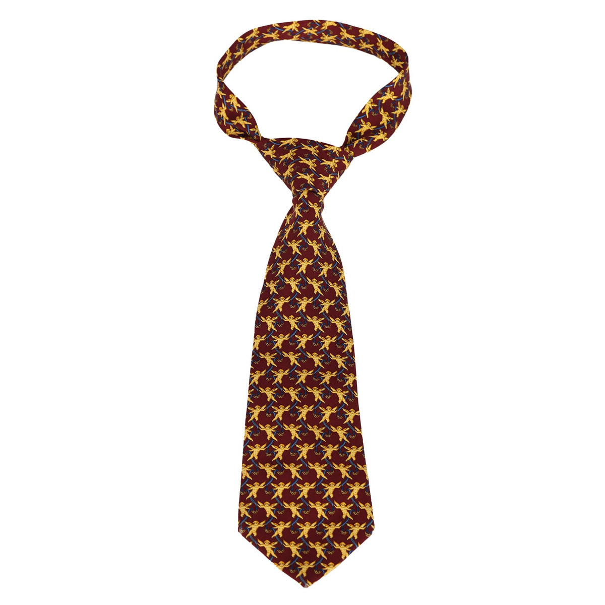 CHANEL CHERUB PATTERN SILK TIE 
