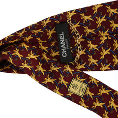 CHANEL CHERUB PATTERN SILK TIE 