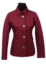 Burberry Size: Xs Brit Burgundy Gabardine Quilted Jacket