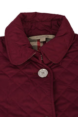 Burberry Size: Xs Brit Burgundy Gabardine Quilted Jacket