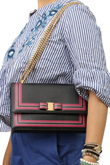 Salvatore Ferragamo Black Vara Bow Convertible Bag