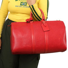 LOUIS VUITTON KEEPALL 50 EPI LEATHER BAG 