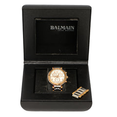BALMAIN DOWNTOWN BALMAINIA CHRONO TWO-TONE STAINLESS STEEL GOLD PVD LADY WATCH