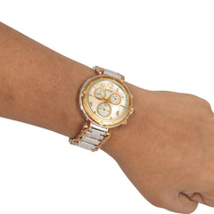 BALMAIN DOWNTOWN BALMAINIA CHRONO TWO-TONE STAINLESS STEEL GOLD PVD LADY WATCH