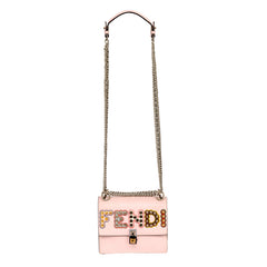 FENDI KAN STUDDED LOGO SHOULDER BAG