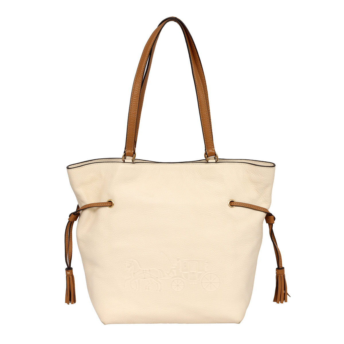 COACH ANDY DEBOSSED HORSE AND CARRIAGE LOGO TOTE BAG