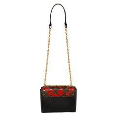 LOUIS VUITTON RED FLORAL BOTANICAL PRINT TWIST MM HANDBAG