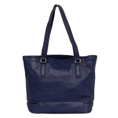 LOVE MOSCHINO BLUE LEATHER TOTE BAG