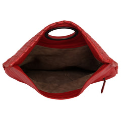 BOTTEGA VENETA INTRECCIATO WOVEN LEATHER TWIST LOCK CLUTCH