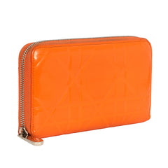 CHRISTIAN DIOR CANNAGE ORANGE PATENT LEATHER WALLET