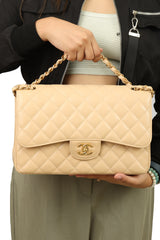 Chanel Classic Jumbo Caviar Leather Double Flap Bag