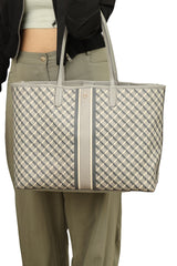 Tory Burch Geo Logo Stripe Tote Bag