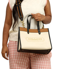 COACH FIELD NEUTRAL COLORBLOCK LARGE TOTE BAG