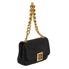 VERSACE MEDUSA EMBLEM CLASP QUILTED LEATHER SHOULDER BAG
