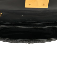 VERSACE MEDUSA EMBLEM CLASP QUILTED LEATHER SHOULDER BAG
