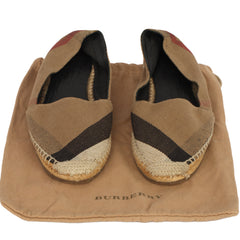 BURBERRY EU 37.5 ICONIC HOUSE CHECK PATTERN CANVAS ESPADRILLES