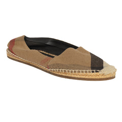 BURBERRY EU 37.5 ICONIC HOUSE CHECK PATTERN CANVAS ESPADRILLES