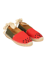 Loewe EU 39 Paula Ibiza Embriodered Canvas Sandals