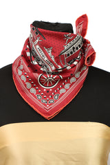Hermes All Aboard Red Bandana Silk Scarf