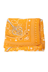 Hermes Les Cles Yellow Bandana Silk Scarf