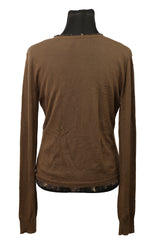 Burberry Size Small Brown V-Neck Cardigan