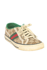 Gucci Size Eu -37 Tennis 1997 Monogram Canvas Sneaker