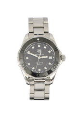 35 MM AQUARACERBLACK MOP DIAMOND WATCH