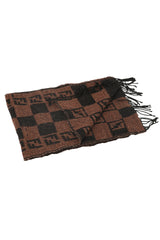 Fendi Zucca  Brown Wool Muffler