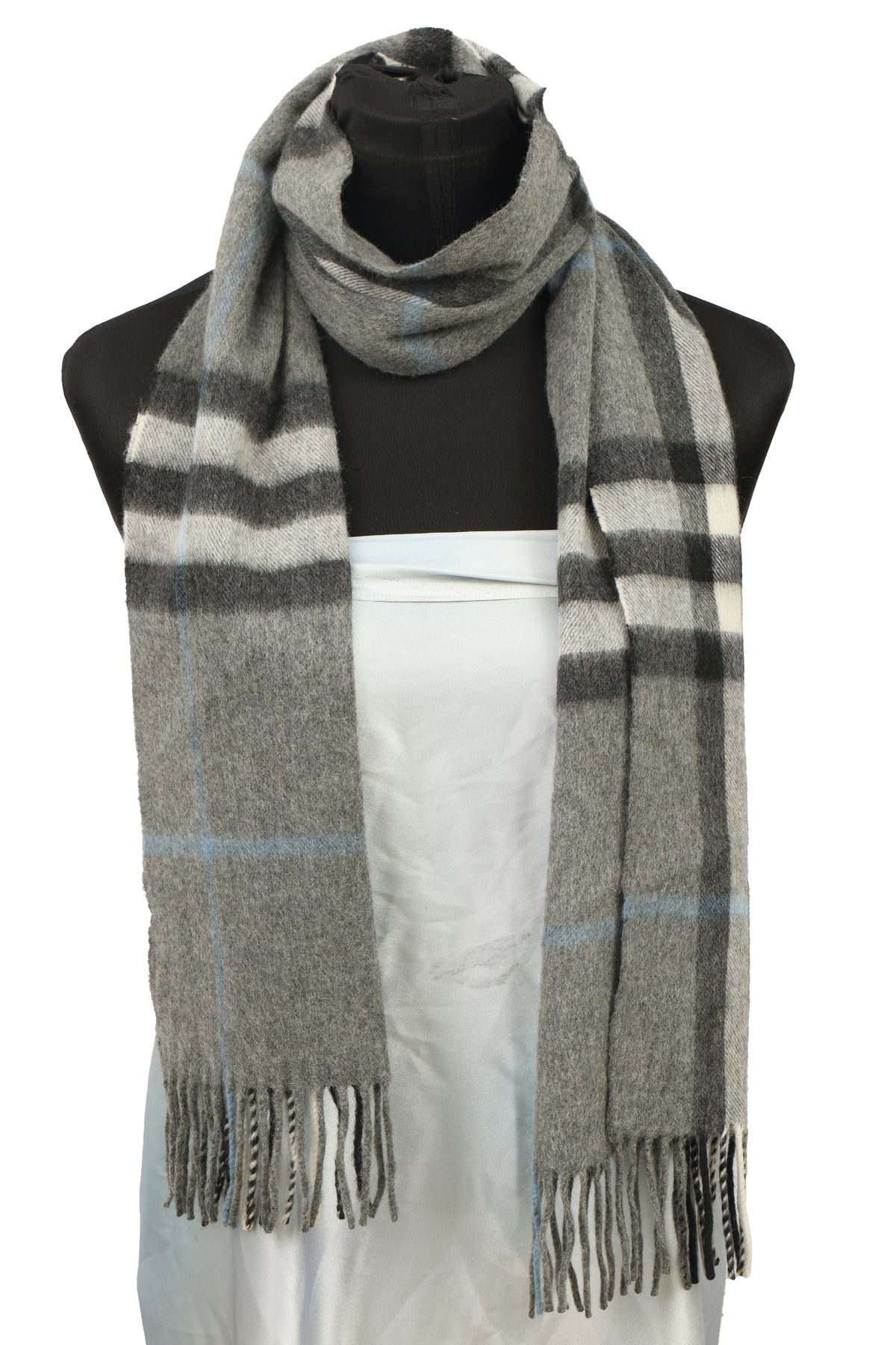 Burberry Cashmere Scarf with a Fringed Trim