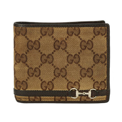 GUCCI VINTAGE EBONY GG SUPREME BI-FOLD HORSEBIT WALLET 