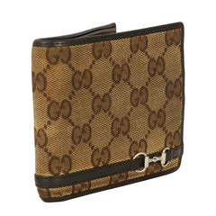 GUCCI VINTAGE EBONY GG SUPREME BI-FOLD HORSEBIT WALLET 