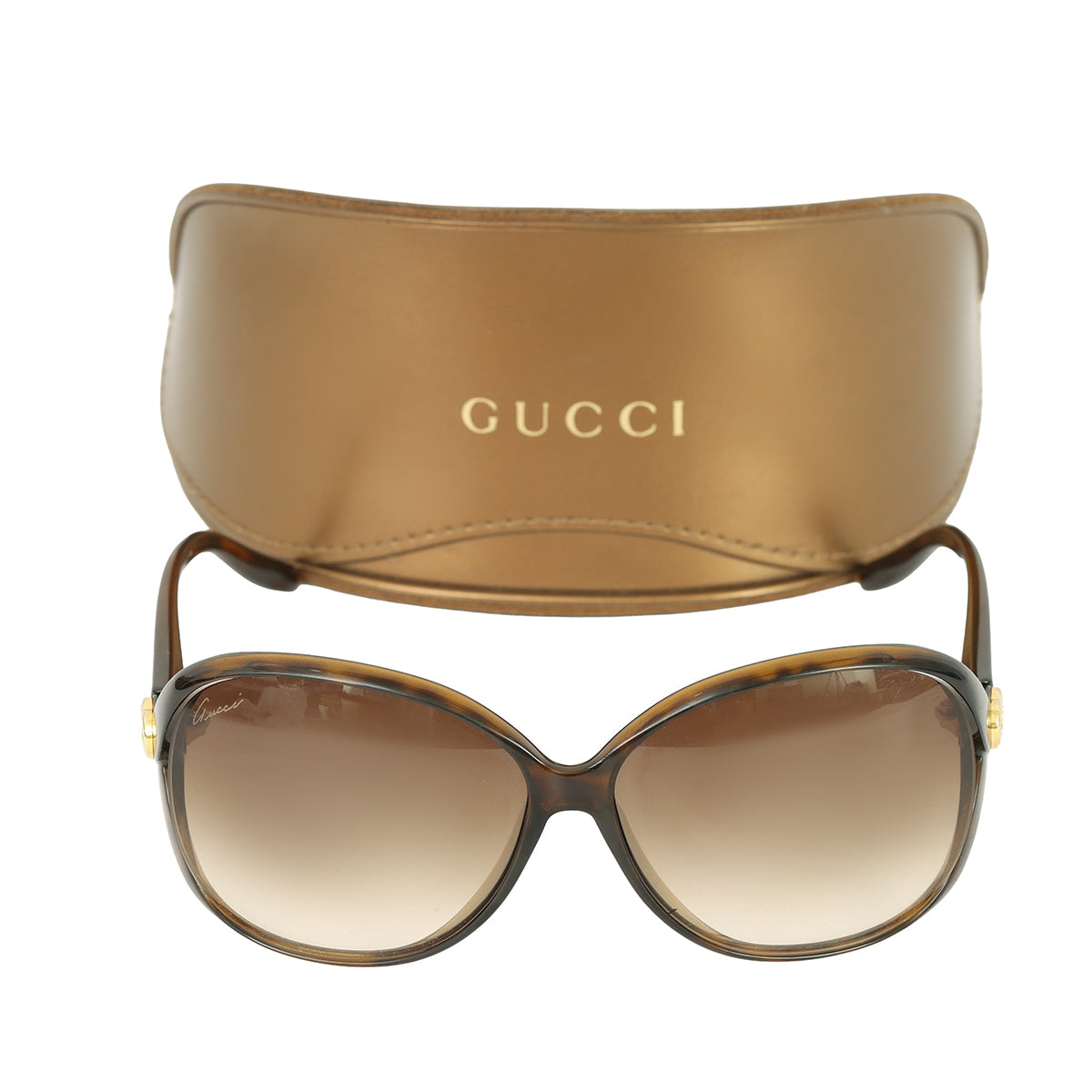 GUCCI OVERSIZED TORTOISESHELL SUNGLASSES 