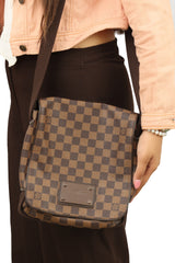 LOUIS VUITTON BROOKLYN MM DAMIER EBENE COATED SHOULDER BAG