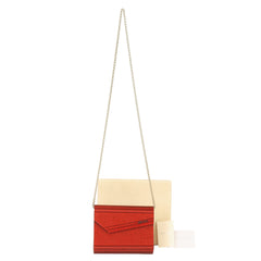 JIMMYCHOO RED CANDY CLUTCH BAG 